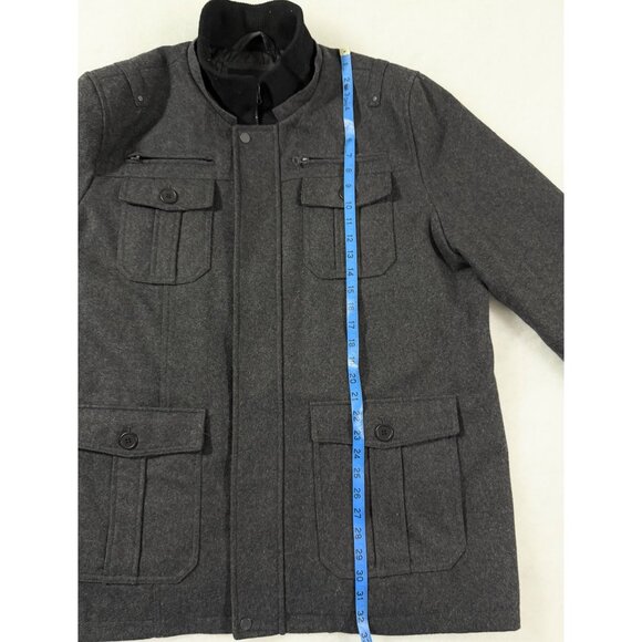 Structure XXL Wool Blend Quilted Liner Classic Menswear Field Jacket Dark Gray - Picture 9 of 9